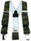 TigerTie Unisex Hosenträger in Y-Form mit 3 extra starken Clips - Farbe in grün braun mit Hirschmotiv - hochwertige Verarbeitung - Breite 35 mm
