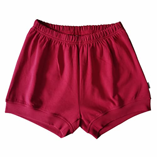 LUHAYESA Pantaloncini da yoga elastici 95% cotone Iyengar unisex per uomo, donna e bambino, Rosso vinaccia, XL