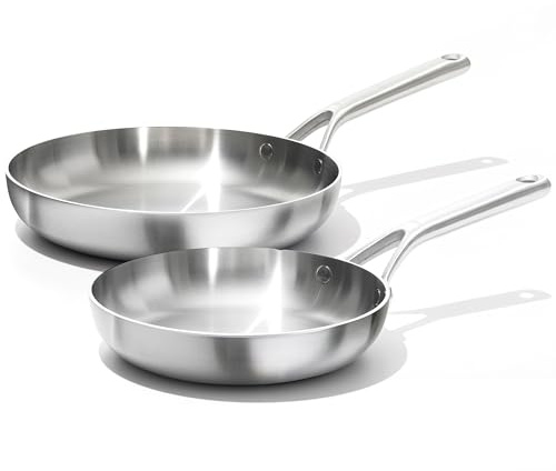 OXO Stainless, 8 and 10 Frying Pan Skillet Set, Black