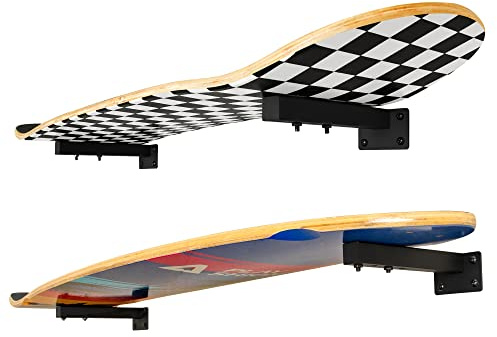 MIUONO Skateboard Wall Mount, Longboard Skateboard Deck Rack Mount on Wall, Skateboards Floating Shelves Brackets, 4 Pack