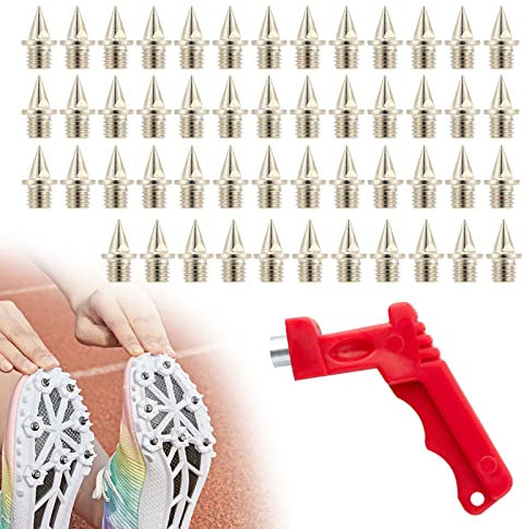 Juego de 50 Clavos de Punta de 0.276 in, Puntas de Repuesto para Zapatos de Atletismo con Llave de Punta, Puntas Resistentes de Campo traviesa para Saltar, Correr, Senderismo, Pista de plástico