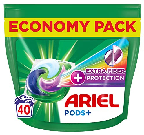 Ariel All-in-1 PODS Lessive Liquide Capsules 40 Lavages, Complete Fiber Protection, Nettoyage En Profondeur Et Protection Supplémentaire Des Couleurs Et Des Fibres