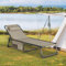 YITAHOME Sonnenliege Klappbar 190x60x31cm, Campingliege mit 4 Einstellbaren Positionen, Sonnenliegen mit Abnehmbarem Kopfteil & Seitentasche, Belastbarkeit bis 300lbs für Garten, Pool, Camping, Khaki