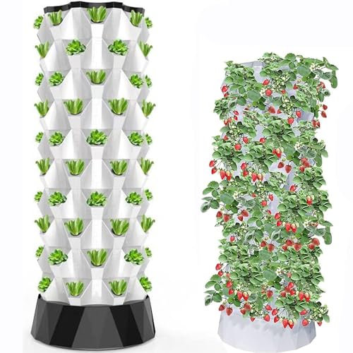 GEJLELDS Sistema de Cultivo hidropónico para jardín, Torre Vertical, Torre para Plantas Vegetales, automatización de aeroponia para Interior y Exterior, Cultivo de Hierbas en casa,6Layers
