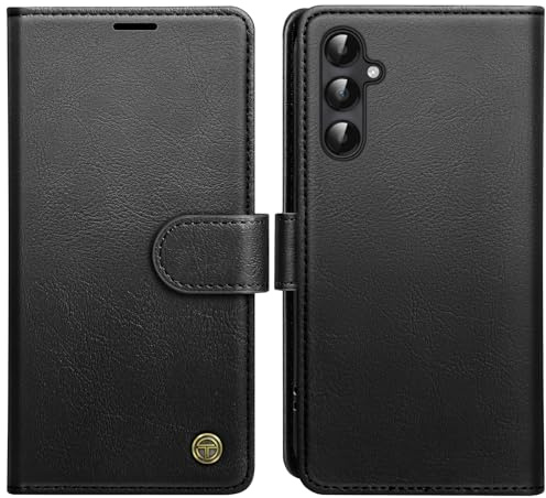 AIMOYU for Samsung Galaxy A05S Case, Flip Wallet Leather Phone Case with [4 Card Slots] [Kickstand] [RFID Blocking] Magnetic Protective Shockproof Cover for Samsung A05S Phone Case - Black