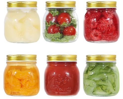 LIMILI Glass Jars with Lids, 6 Pack 300ml/10oz Multipurpose Mason Jars for Food Storage, Jam, Pickling, Canning, Preserving, Meal Prep