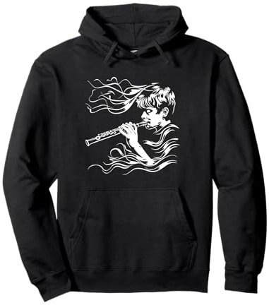 Flûte traversière Boy Line Art Flûte à bec pour garçons Sweat à Capuche