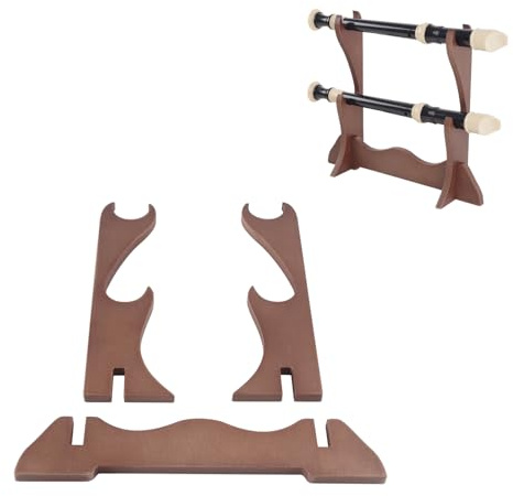 Yimluofa 1 Set Wooden Flute Stand Exquisite Desktop Sword Display Stand for Flute Woodwind Instrument Storage Display