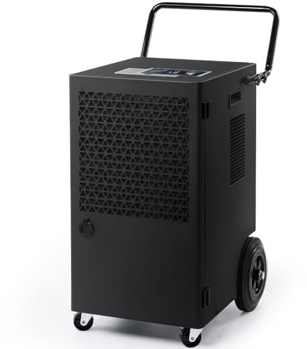 Kalopsia Dehumidificador Eléctrico Industrial Profesional: 70L/Día 200m2 Bajo Consumo Depósito 5.5L Compresor Potente Control Humedad Portátil para Baño Casa Bodega Garaje Sótano Oficina Trastero