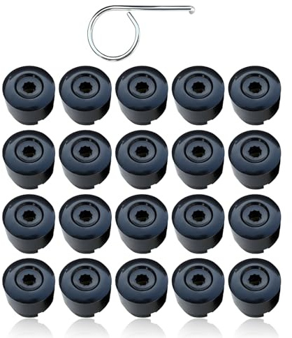 Lot de 20 capuchons de boulons de roue de 19 mm avec extracteur d'écrous de roue, cache-vis, pour VW, pour Transporter T5 T6 2003-2020, noirs