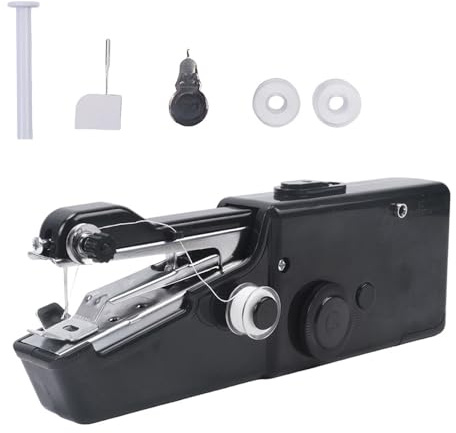 Handheld Sewing Machine, Mini Sewing Machine, Portable Electric Hand Sewing Machine for Beginners, Easy to Use for Clothes and Fabric Repairs, Compact Sewing Tool for Home and Travel DIY (Black)