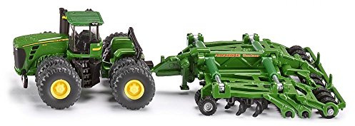 siku 1856, Trattore John Deere 9630 con aratro stoppiatore Amazone Centaur, 1:87, Metallo e Plastica, Verde, Aratro richiudibile