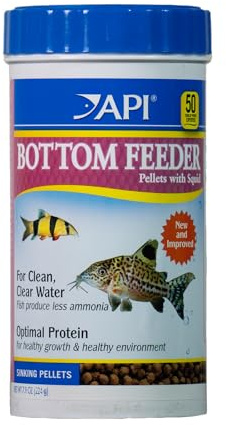 API BOTTOM FEEDER PELLETS WITH SQUID Fish Food 7.9-Ounce Container