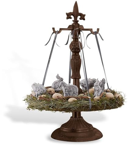 Loberon Kranzständer Antwan, Adventskranzständer, Antik-Finish, Advent, Weihnachtsdekoration, Weihnachten, Gusseisen, antikbraun