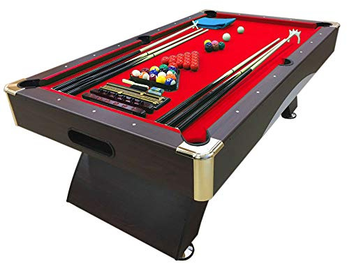 GRAFICA MA.RO S.R.L. Billard AMERICAIN 7ft Mesure 188 cm x 96 cm Modele Napoleone Full Optional Rouge Neuf Table de Pool Snooker Table de Billard Meuble Salon