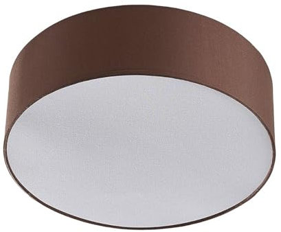 Lindby LED Textil Deckenleuchte rund 40 cm, Deckenlampe Stoff braun 3xE27 max. 60W ohne Leuchtmittel Wohnzimmerleuchte