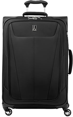 Travelpro Maxlite 5 Softside Gepäck mit 4 Spinner-Rollen- Erweiterbarer, Leichter Koffer mit TSA-Schloss und Power Scope Griff für Herren und Damen- Vielseitiges Rollgepäck Schwarz 69x47x33