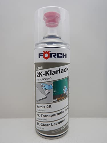 Förch 2K KLARLACK L206 LACK SPRAY SPRAYDOSE DOSE HOCHGLÄNZEND 400ML (1)
