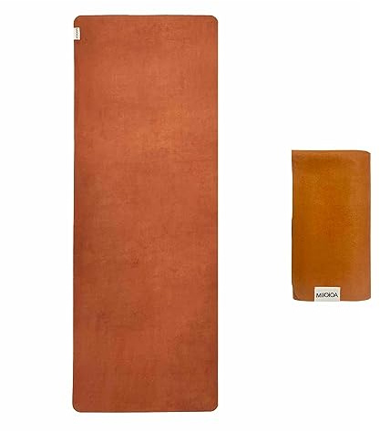 MIKKOA Tapis de yoga de voyage 1,5 mm | Pliable, léger pour la randonnée, l'extérieur, la gym, le pilates | Tapis d'exercice | Lavable en machine