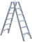 Weise Industrie Stufen-Stehleiter 1,65 m hoch, 2x6 trittsichere geriefte Stufen, inkl. Deckstufe, beidseitig begehbare Industrie- & Haushaltsleiter, klappbare Trittleiter mit Gurtbändern, max. 250 kg
