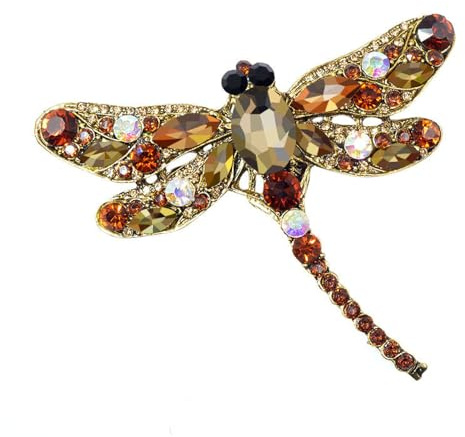 Broche Cristal Pin Broche Libellule Incrustée De Diamants Corsage Insectes Rétro Broche Incrustée De Diamants Pour Femme