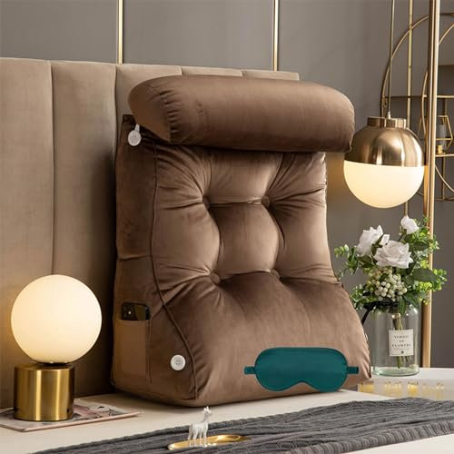 Confort Almohada de Lectura terapéutica Cojín de Soporte Lumbar Almohada de Lectura para la Cama Funda Lavable Soporte de Brazo Resistente Ideal como Respaldo para Libros o Juegos