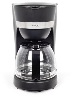 Livoo - cafetière électrique DOD200C - 12 tasses, capacité 1,25L, 750W, filtre réutilisable, maintien chaud