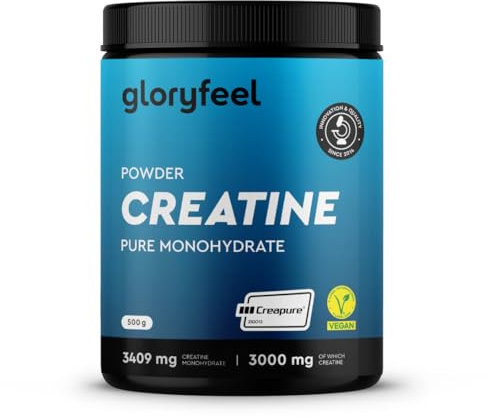 Creatin Monohydrat 500g (Creapure®) - 99,99% reines Mikronisiertes Pulver - 146 Portionen Kreatin Monohydrat - Premium Rohstoff aus Deutschland - Laborgeprüft in Deutschland hergestellt