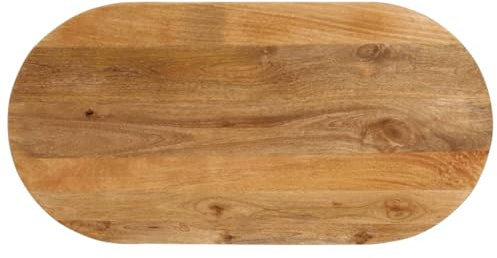 vidaXL Piano Tavolo 100x50x3,8 cm Ovale in Legno Massello di Mango