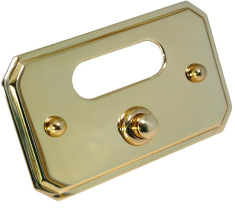 Neroni Mameli Campanello in Ottone Lucido per Esterno abitazione - Porta Ingresso Casa, con Pulsante Elettrico - Modello Domiziano - Made in Italy