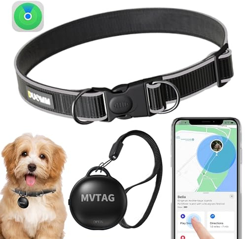 Collare GPS Tracker per Cani Collare intelligente Smart Tracker + set collare Posizione in tempo reale/Portata illimitata/di localizzazione per cani Taglia regolabile impermeabile solo sistema IOS