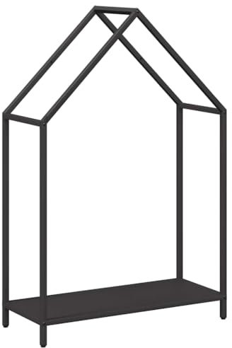 vidaXL firewood rack - black cold-rolled steel fireplace log holder - indoor log storage 60x25x90 cm