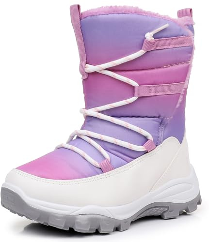 Blikcon Girls Snow Boots Water-Resistant Slip Resistant Warm Winter Shoes (Toddler/Little Kid/Big Kid)