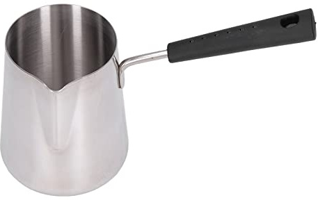 Aramox Türkische Kaffeekanne, Cezve aus Edelstahl für Kaffee und Butterwärmer, 600 Ml Fassungsvermögen, Ideal für Kaffeeliebhaber, 4,5 X 3,6 Zoll für Induktions- und Gasherde