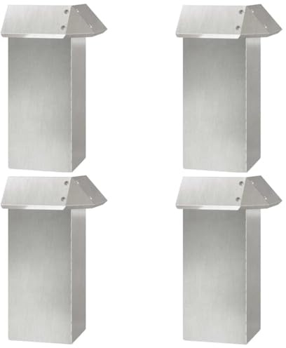 vidaXL Snail Fence 4 pcs Silver 13.5 x 13.5 x 25 cm Stainless Steel, Garden and Terrace, Modern Snail Barrier, Durable Outdoor Fence Border Edge, Landscape Protection