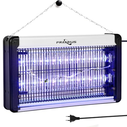 FRAXINUS Myggskydd, elektrisk flugskärm, Myggdödare med 2 * 6.5W LED-lampa, insektsdödare UV, Utan Kemikalier, effektiv räckvidd 100 m², flugfälla elektrisk för inomhus, Sovrum, Kök.