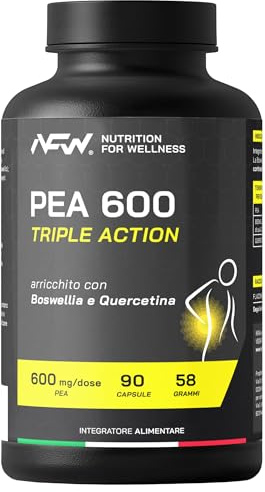 NFW® PEA 600mg TRIPLE ACTION con Boswellia e Quercetina | 90 capsule | Benessere Articolare, Muscolare e Immunitario | Supporto per tensione locale nei muscoli, cartilagini e sistema nervoso