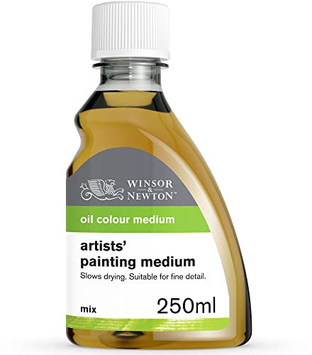 Winsor & Newton 3039734 Ölmalmittel, Künstler Malmittel aus Leinöl-Standöl & Terpentinersatz, Verdünnt die Konsistenz der Farbe und verbessert das Fließvermögen und die Transparenz - 250 ml Flasche