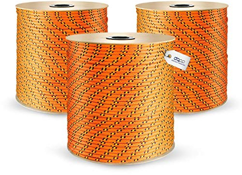 DQ-PP POLYPROPYLENSEIL – 2mm – 200m – ORANGE – Traglast bis 82 kg Flechtleine Textilseil Schnur Rope Kordel Kunststoffseil geflochten