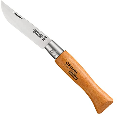 Opinel N Degree5 Bechwood Handle Carbon Steel Knife, 6 cm Blade