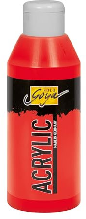 KREUL 84207 - Solo Goya Acrylic zinnoberrot, 250 ml Flasche, cremige vielseitig einsetzbare Acrylfarbe in Studienqualität, auf Wasserbasis, schnell und matt trocknend, gut deckend, wasserfest