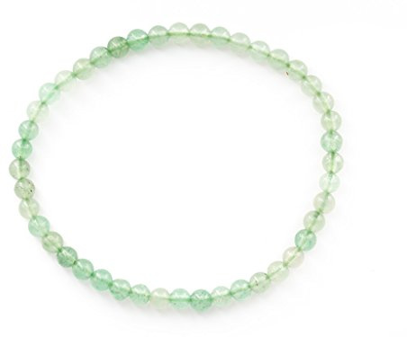 Taddart Minerals – Grünes Armband aus dem natürlichen Edelstein Aventurin mit 4 mm Kugeln auf elastischem Nylonfaden aufgezogen - handgefertigt