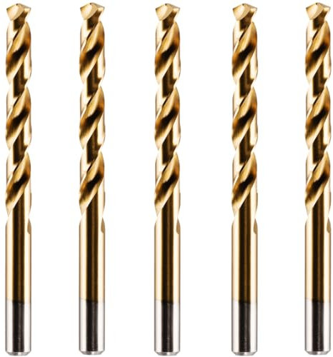 Box Of 5 x 10.5mm HSS M2 Fully Ground Jobber Drill Bit Tin Titanium Nitride Coated DIN338 Standard (10.5mm x 133mm)