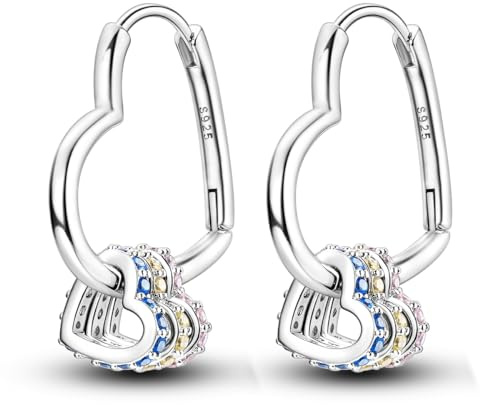 NARMO Pendientes de corazón para mujeres en forma de corazón de plata 925