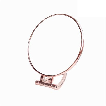 Rose Gold Double Sided 270 Degree Round Vanity Mirror with Stand - Swivel Foldable Table Desk Counter Top Mirror for Bathroom & Shaving