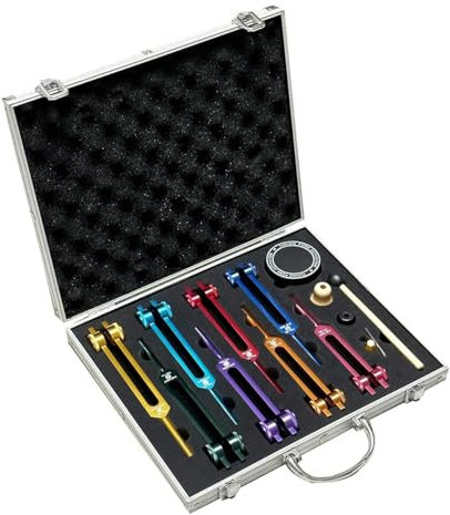 MOLERRI Chakra-Stimmgabel-Set Zur Heilung mit Stimmgabel-Aktivator, Zur Heilung, Klangtherapie, KöRperhaltung