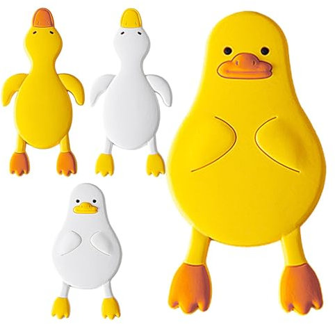 Generisch Tierhaken, lustige Wandhaken | 4 Stück Cartoon Ente Kinder Wandhaken - Kleiderhaken zur Wandmontage, kleine Klebehaken, spurloser lustiger Wandkleiderbügel für Badezimmer