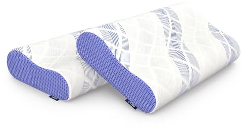 LAMB Almohada de Espuma viscoelástica de Altura Ajustable, Almohada Cervical para Dormir de Lado, Almohada ergonómica antironquidos, 2 Unidades