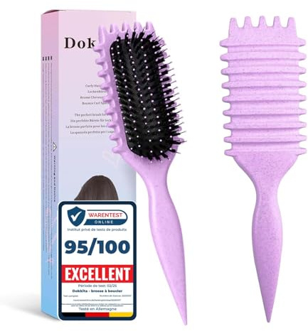 Cepillo rizado para desenredar pelo rizado para mulheres (morado)