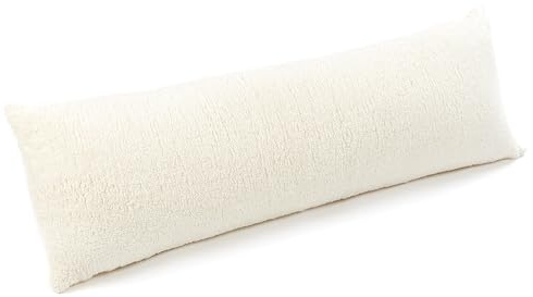 Downland Huggleland Full Body Bolster Pillow 4.5FT – Soft Firm Hollowfibre Cushion, Orthopaedic Long Pillow for Maternity & Pregnancy Support, Anti-Allergy Side Sleeper Pillow for Sleeping (Cream)